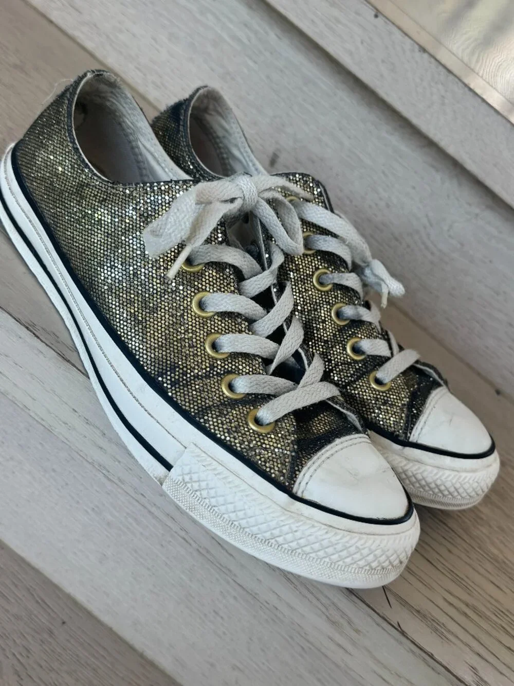 Converse Low Top Gold Glitter 7.5